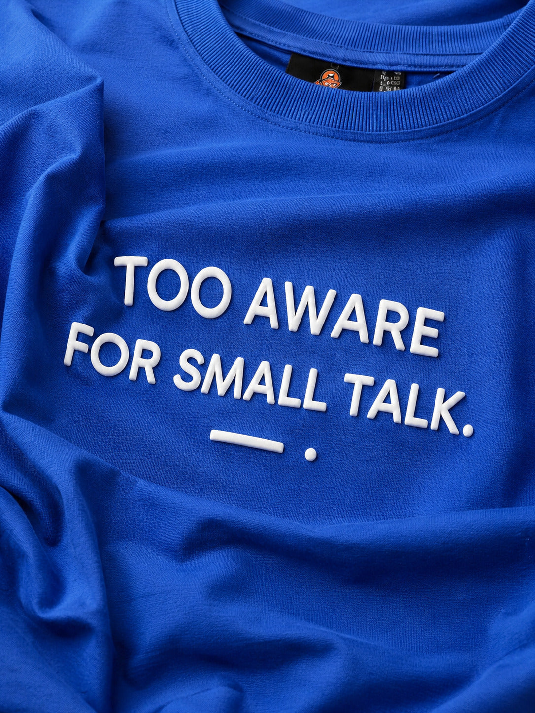 SMOKHEAD Too Aware For Small Talk Oversized T-Shirt for Men | Premium Cotton Relaxed Fit Streetwear Tee