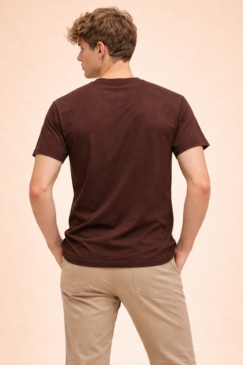Men’s Regular Fit Pure Cotton Brown T-Shirt | Classic Everyday Tee