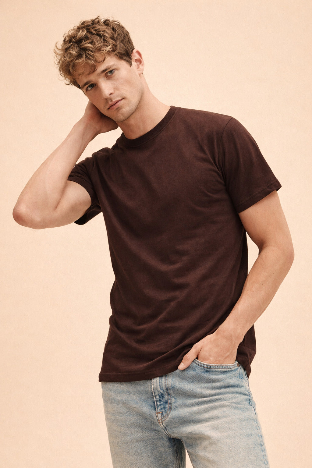 Men’s Regular Fit Pure Cotton Brown T-Shirt | Classic Everyday Tee