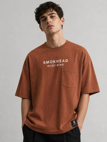 SMOKHEAD Men's Oversized Pocket T-Shirt | Premium Cotton Relaxed Fit Streetwear Tee
