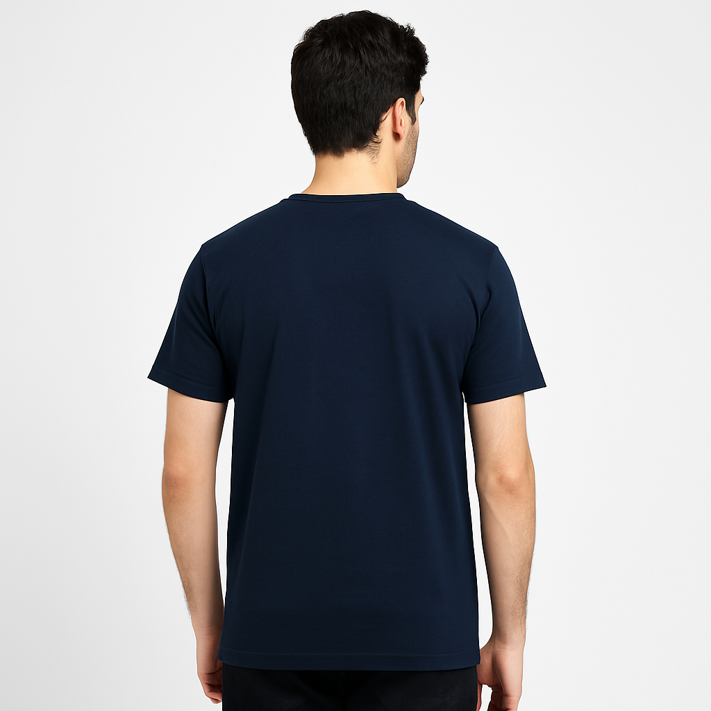 Men’s Regular Fit Pure Cotton Navy Blue T-Shirt | Classic Everyday Tee
