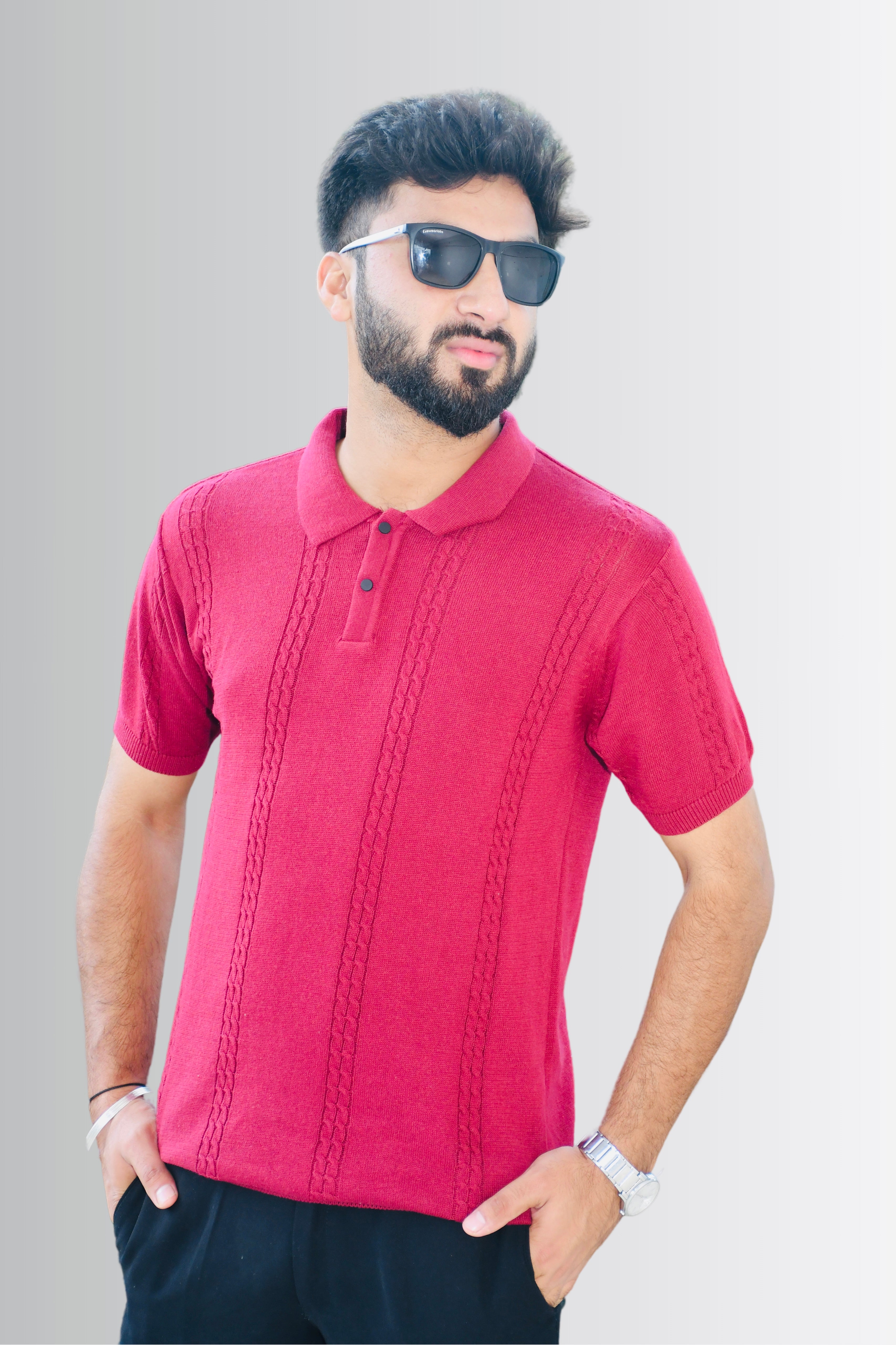 Full Look – Smokhead Red Polo Shirt Styled with Black Pants | Trendy Summer Outfit for Men