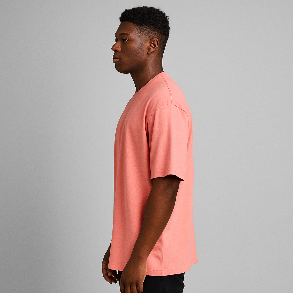 Men’s Premium Oversized Pink T-Shirt | French Terry Cotton | Casual Streetwear