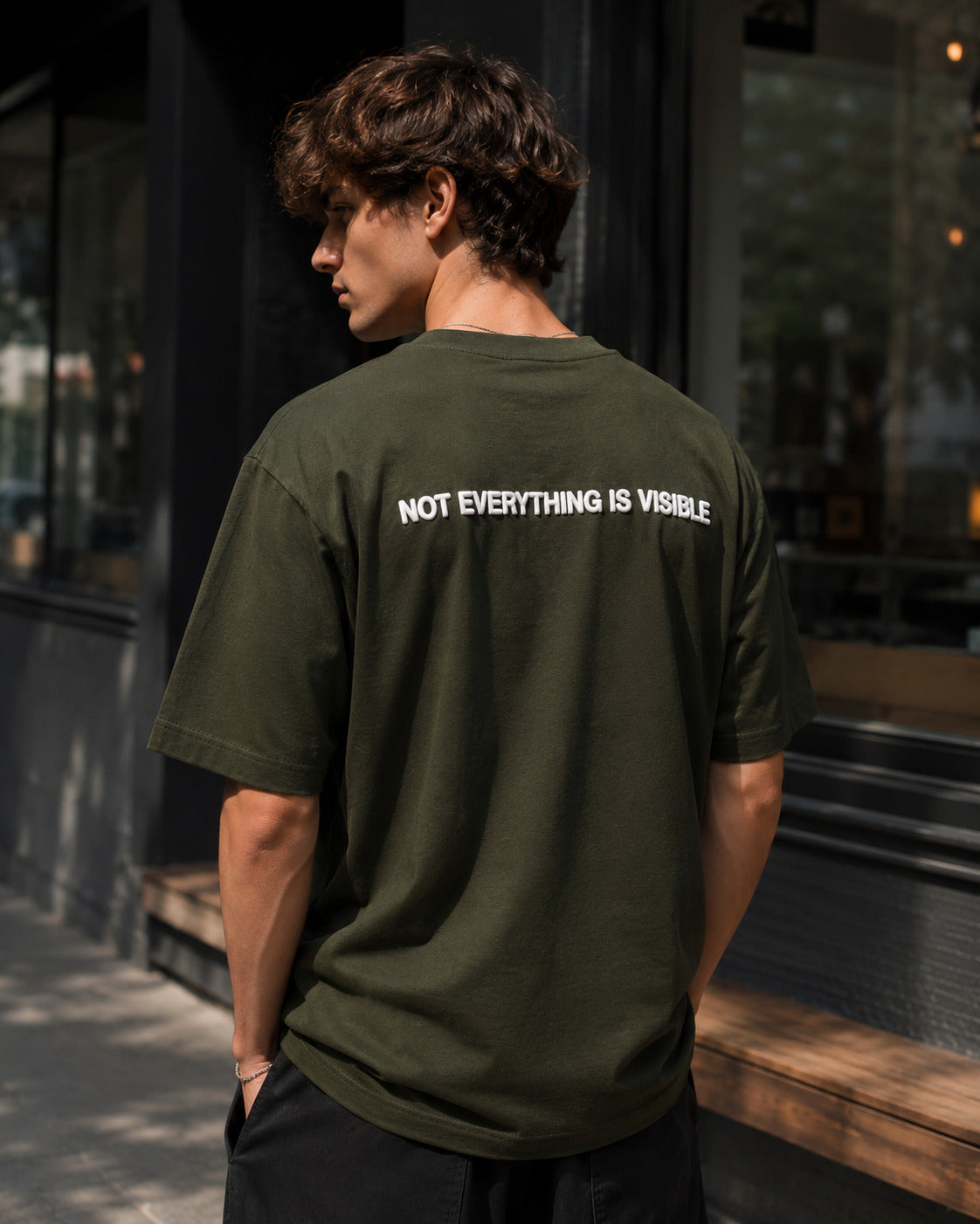 SMOKHEAD Urban Ghost Oversized Pocket T-Shirt – Olive Green