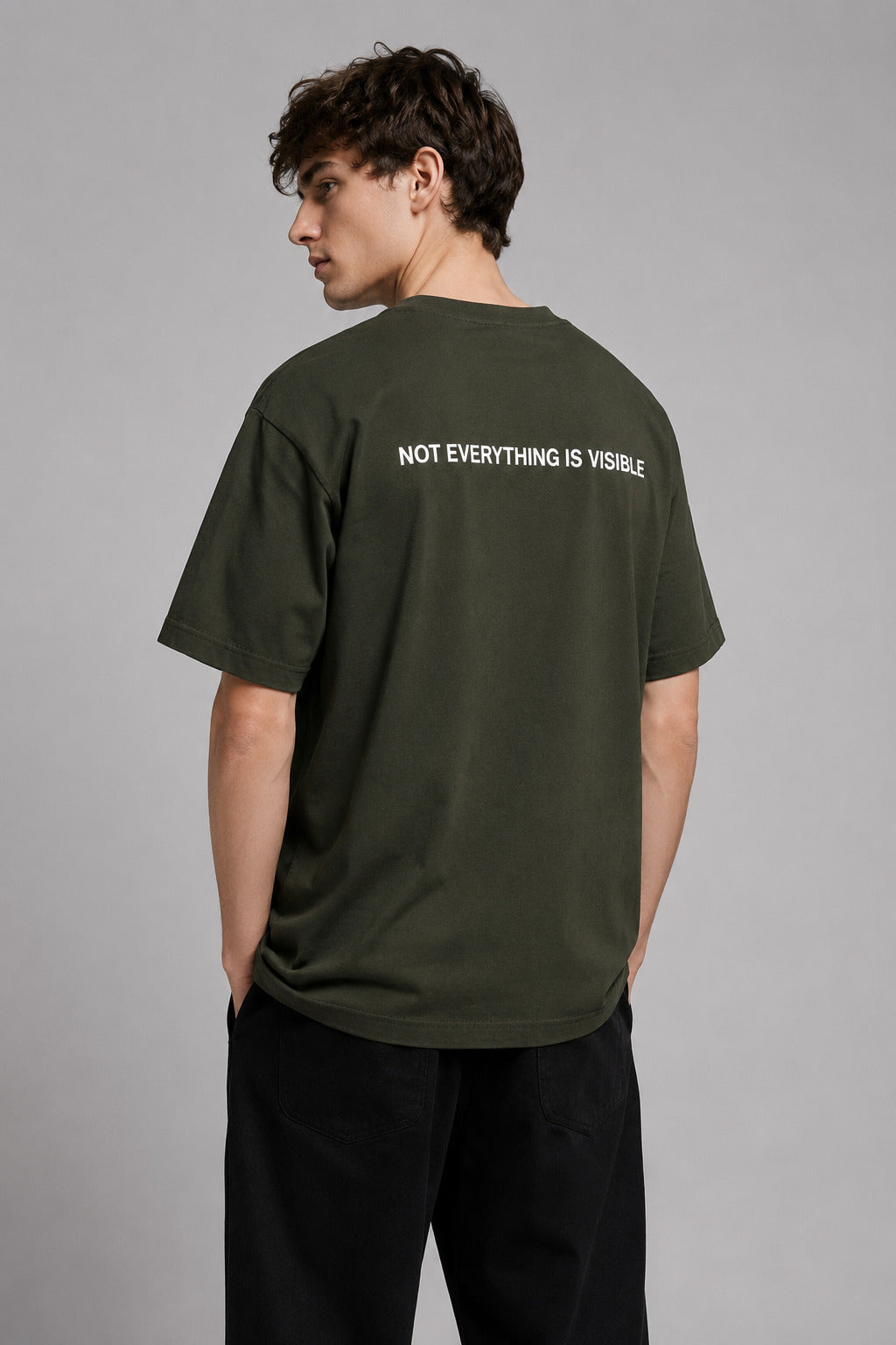 SMOKHEAD Urban Ghost Oversized Pocket T-Shirt – Olive Green