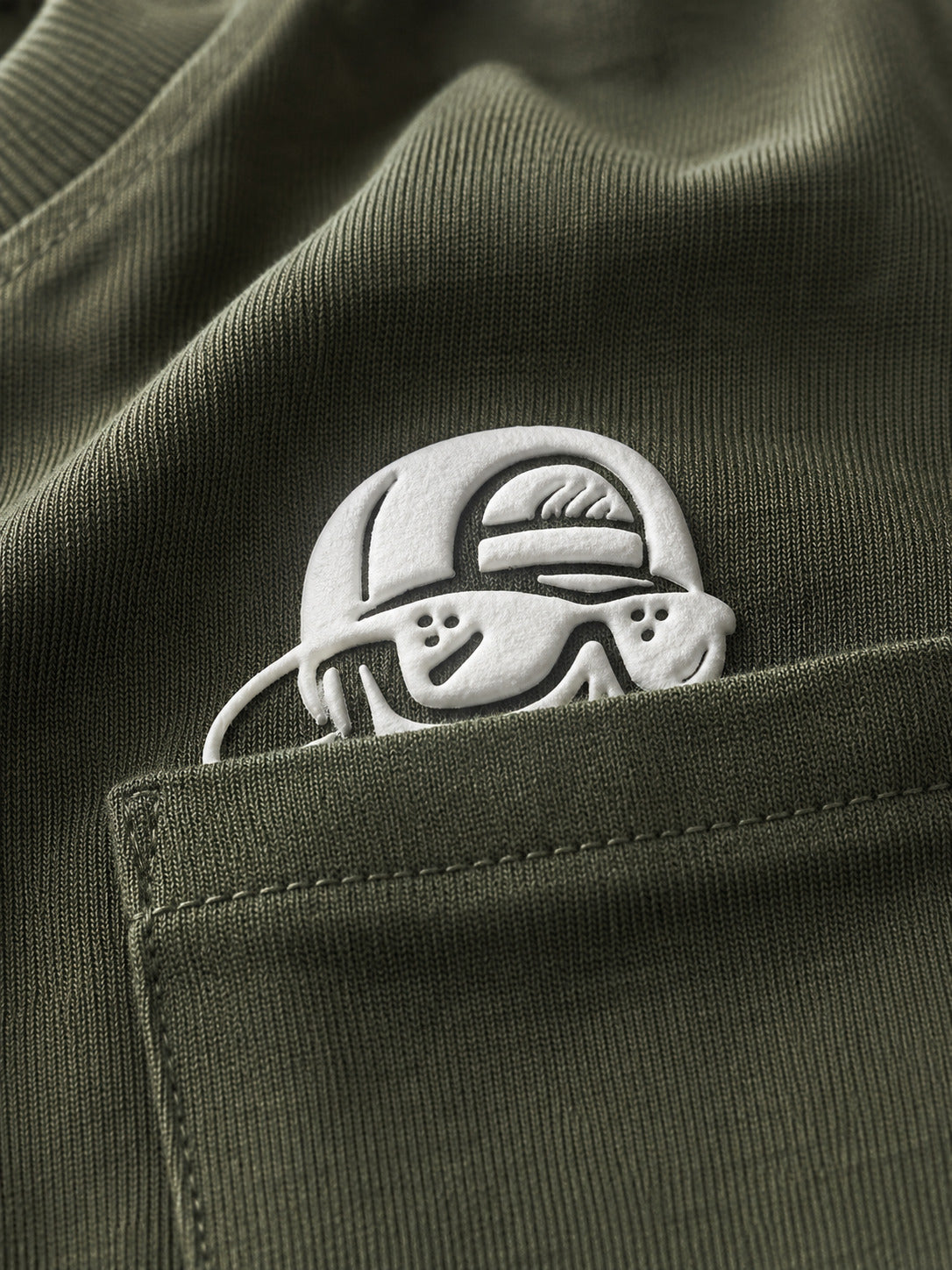 SMOKHEAD Urban Ghost Oversized Pocket T-Shirt – Olive Green