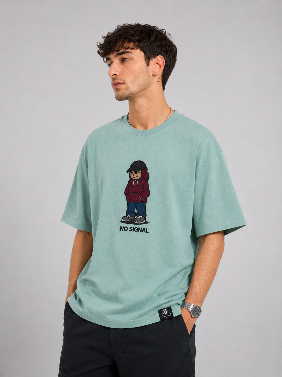 SMOKHEAD No Signal Oversized Graphic T-Shirt – Mint Green