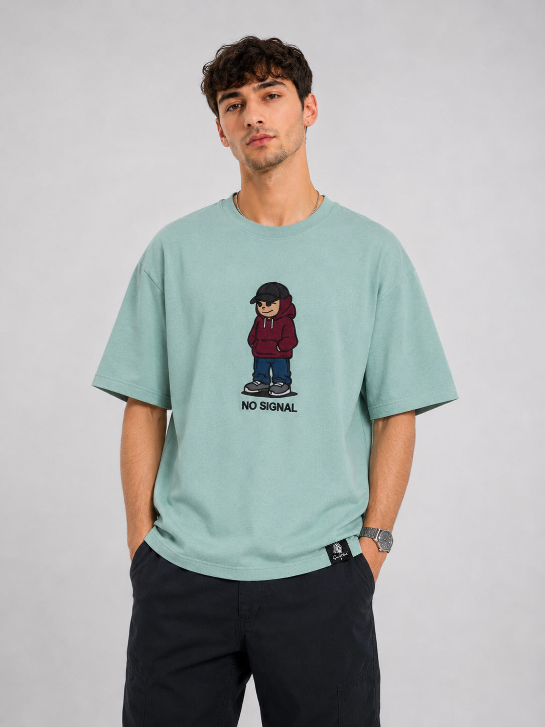 SMOKHEAD No Signal Oversized Graphic T-Shirt – Mint Green
