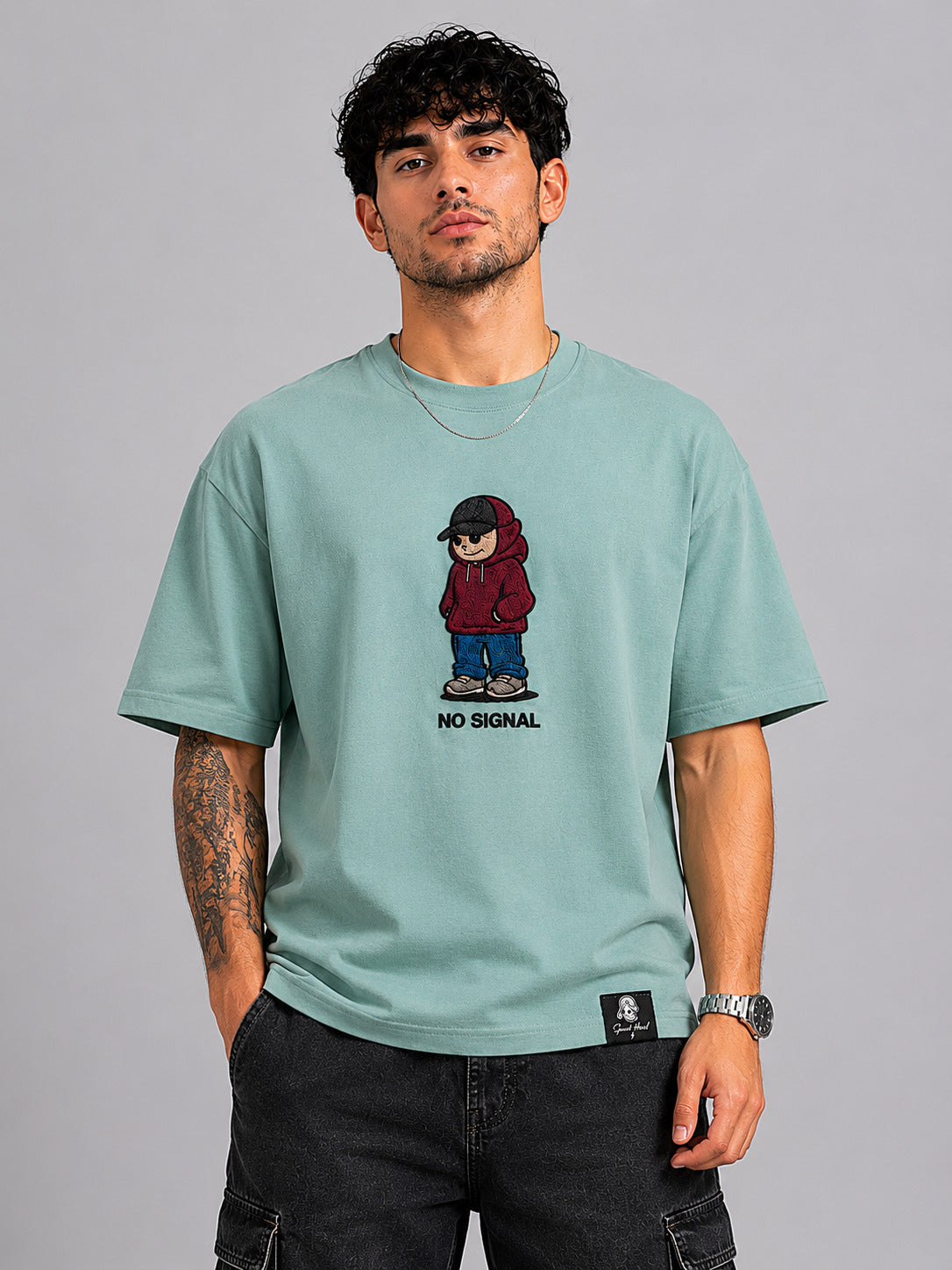 SMOKHEAD No Signal Oversized Graphic T-Shirt – Mint Green