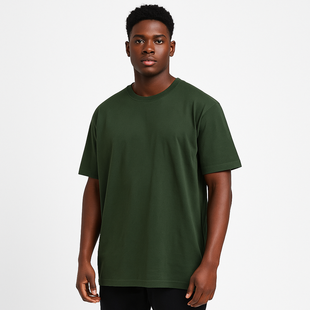 Men’s Premium Oversized Green T-Shirt | Relaxed Fit | Casual Streetwear
